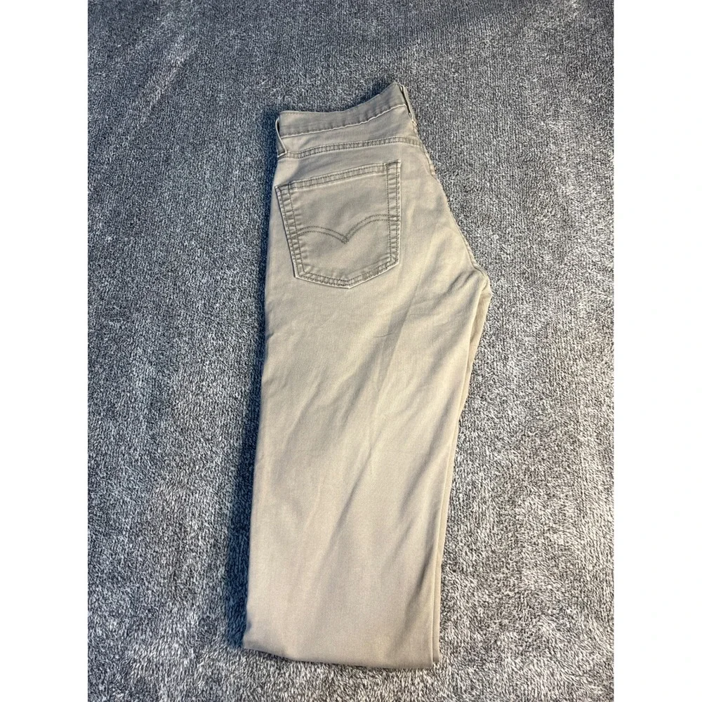 Levis 511 Slim Fit Pants Mens 31x32 Grey Khaki Stretch Casual Trousers